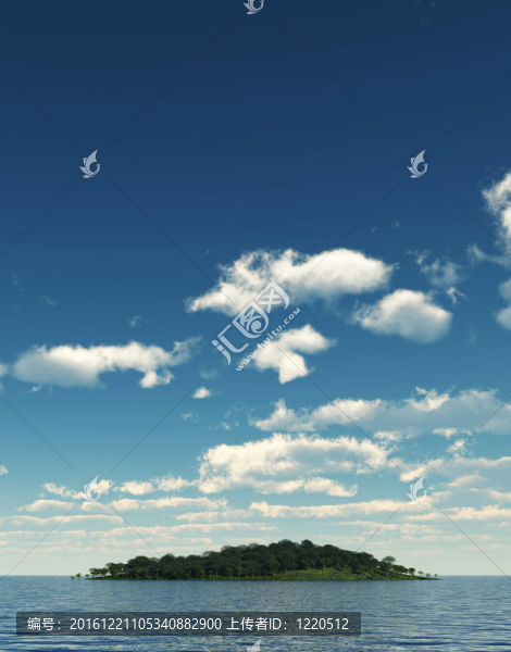 綠島與海洋藍色水面