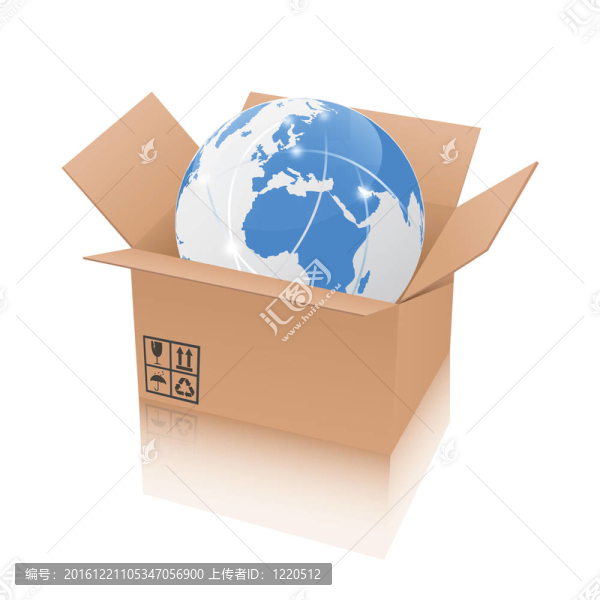 地球在一個(gè)開(kāi)放的紙箱