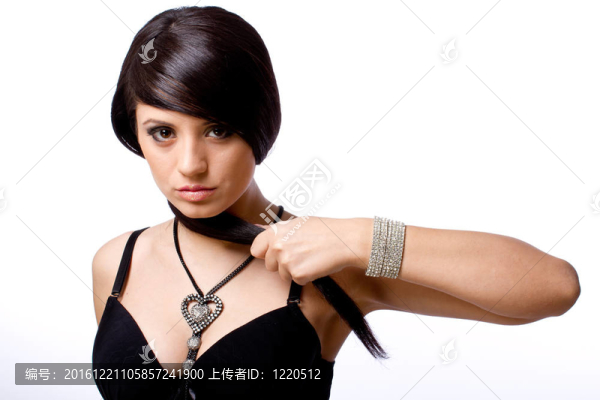 時(shí)尚模特肖像配首飾