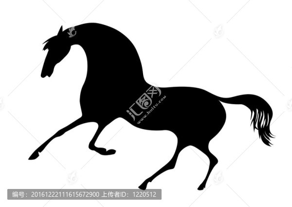 白色背景剪影馬