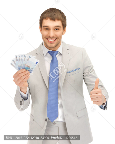 帶歐元現(xiàn)金的帥哥