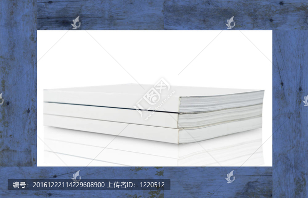 藍(lán)色木框空白書
