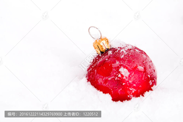 藍(lán)色和紅色的金色圣誕雪球