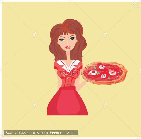 美女喜歡比薩