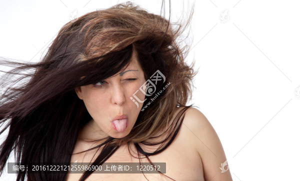 赤裸的女人的舌頭