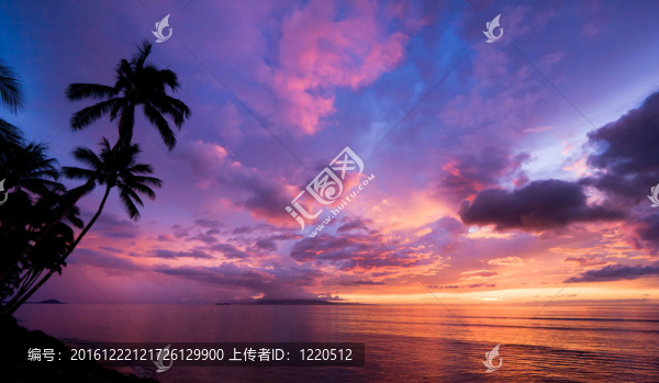 驚人的日落在夏威夷