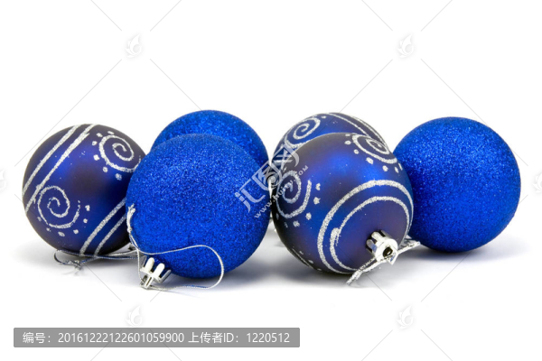藍(lán)色的圣誕裝飾品