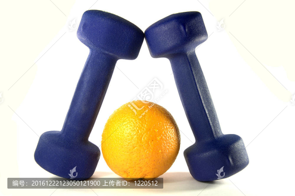 藍(lán)色和橙色dumbbels
