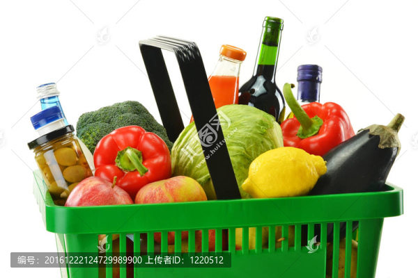 白色食品雜貨籃