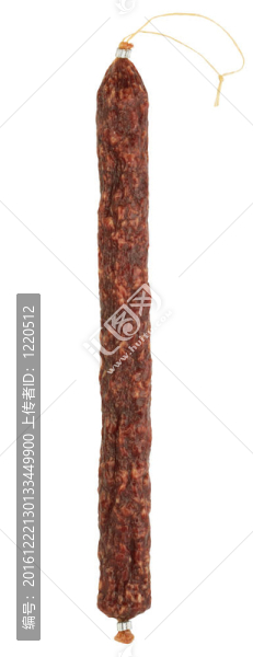 在白色背景的新鮮意大利臘腸