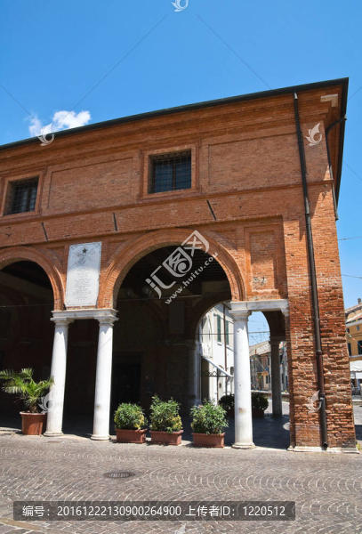 糧食商人的涼廊。Comacchio。Emilia,Romagna。意大利.