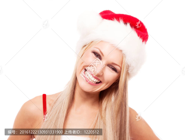 女人打扮成Santa