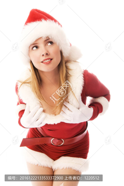 夢幻女孩打扮成Santa