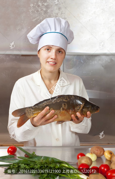 Cook女子鯉魚魚