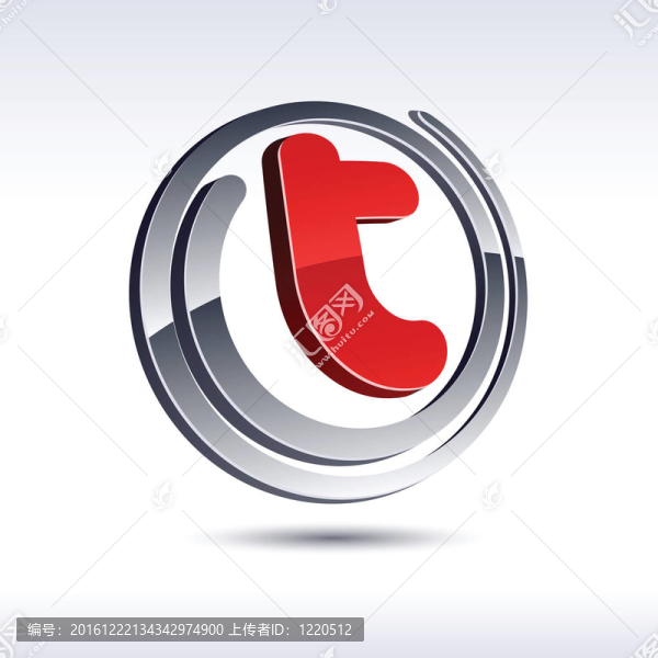 三維T字母圖標。