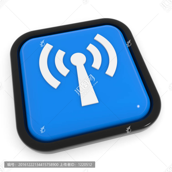 藍色的按鈕，WIFI天線。