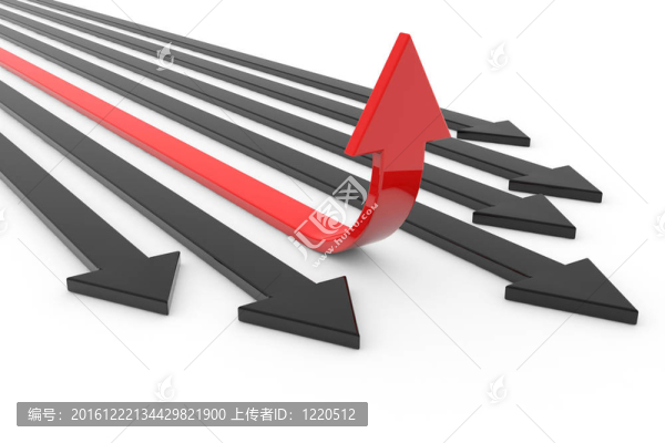 紅色箭頭。成長的概念；成長。