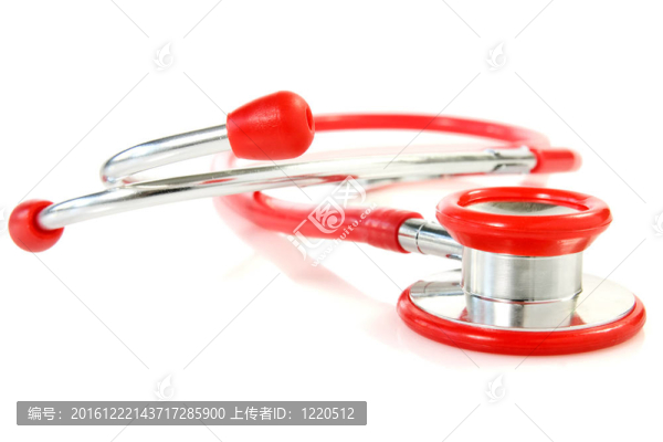 紅色的醫(yī)用聽診器