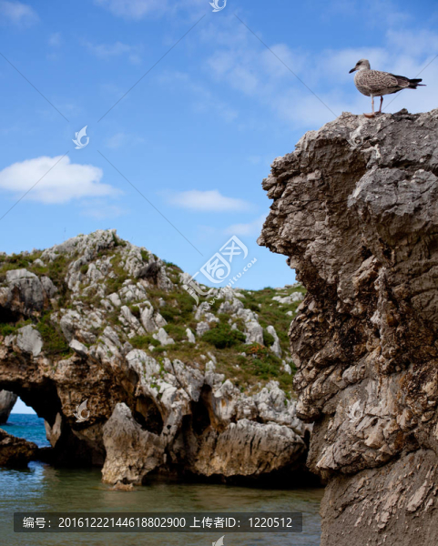 奎瓦斯-損壞的海灘；Nueva,de,Llanes,-奧維耶多西班牙