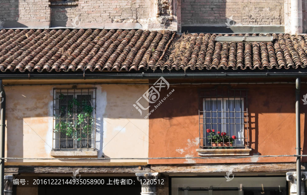 商人的涼廊。Ferrara。Emilia,Romagna。意大利.