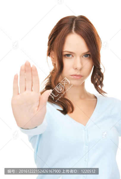 女人做停止手勢
