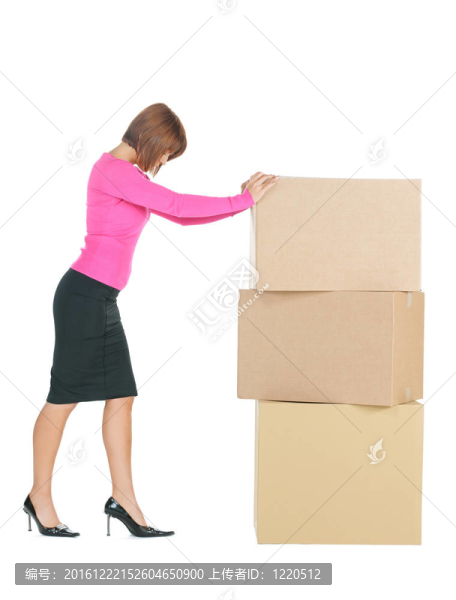 漂亮的女商人的大盒子