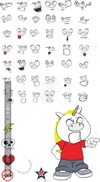 孩子的卡通set6獨(dú)角獸