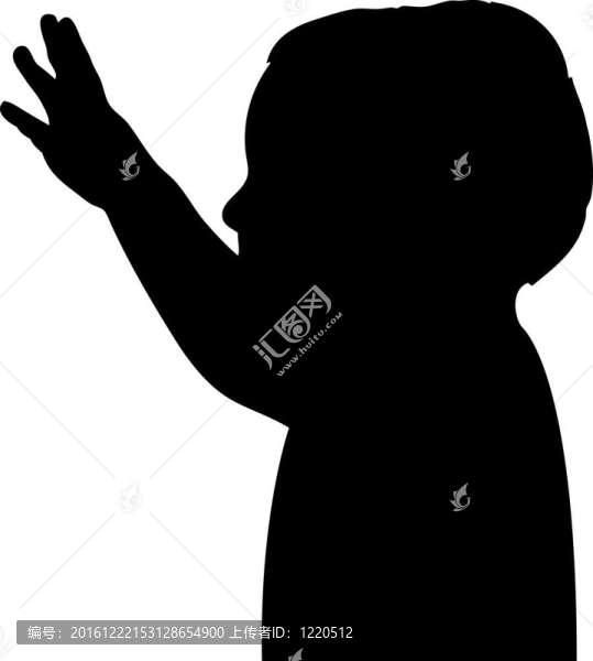 男孩問(wèn)候的剪影