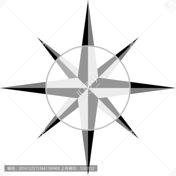 向量的灰色windrose