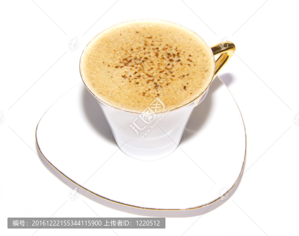 隔離白咖啡杯