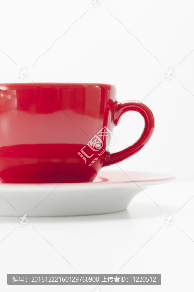 紅色的咖啡杯