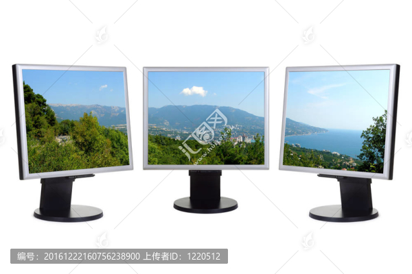 計算機屏幕上的海岸視圖