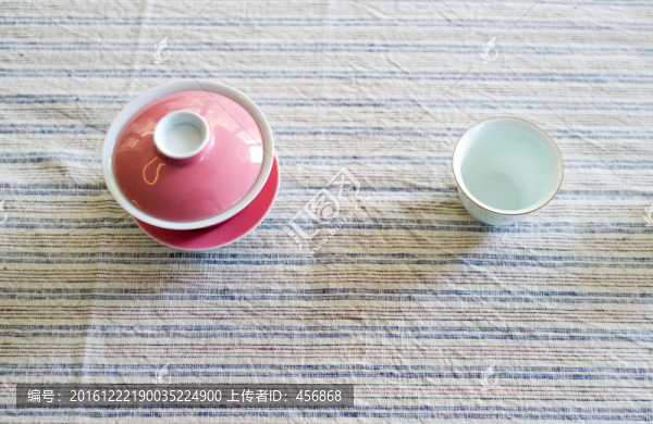 紅色蓋碗,俯視