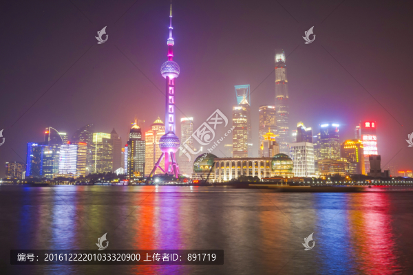 東方明珠夜景,上海外灘夜景