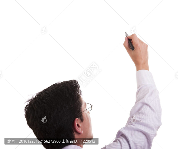 商人在白板上寫字