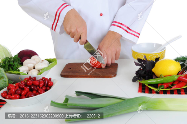 廚師切蔬菜