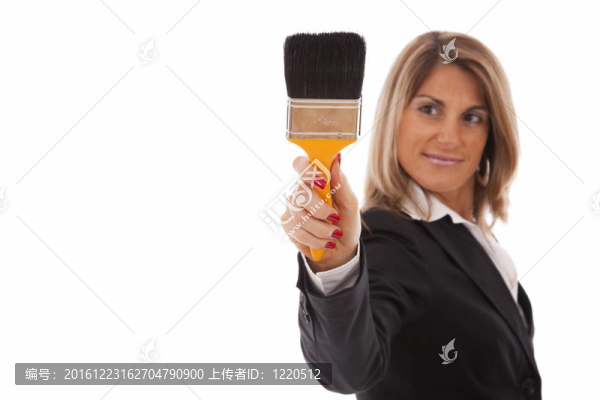 女商人在白板上書(shū)寫(xiě)