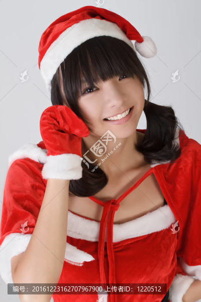 可愛的圣誕女孩