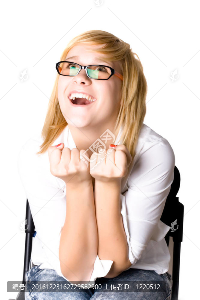 快樂的年輕漂亮的女商人