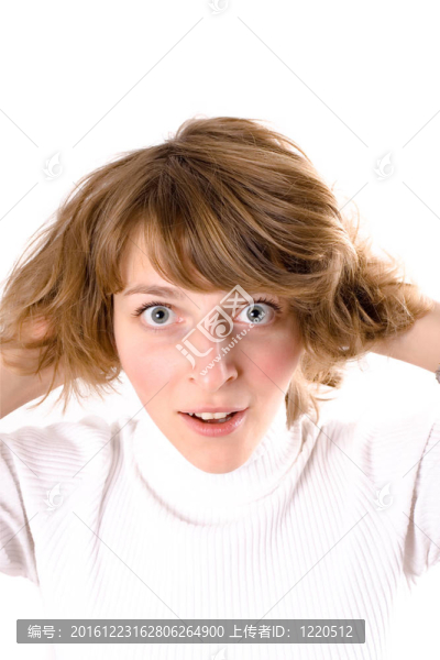 驚訝的漂亮女人