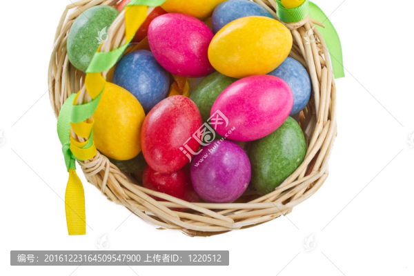彩色復(fù)活節(jié)彩蛋籃子