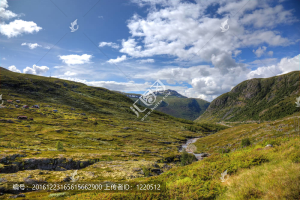 美麗的挪威山脈風(fēng)景；斯堪的納維亞歐洲。