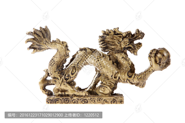 在白色背景的龍的雕像；紀(jì)念品
