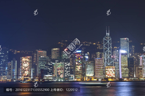 香港的夜景在圣誕節(jié)