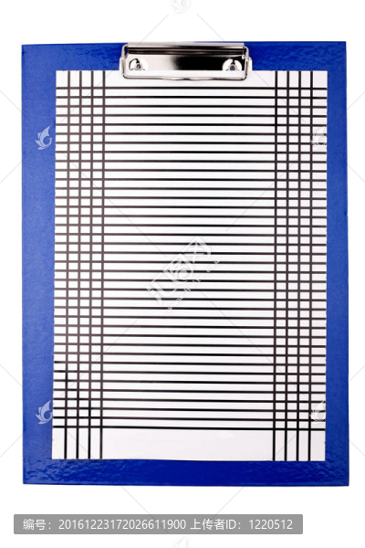 藍(lán)色剪貼板與紙模板