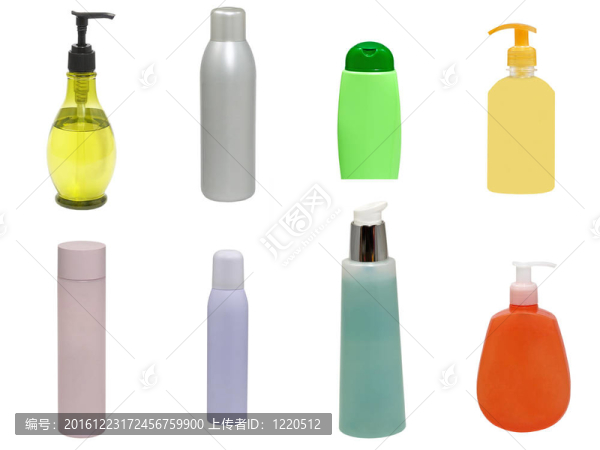 套多色塑料化妝品容器。