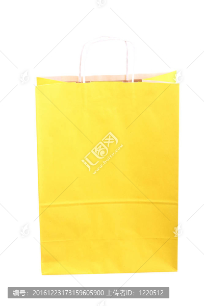購物黃色禮品袋和蘋果隔離