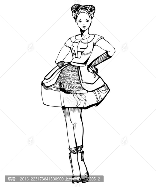 穿著華麗裙子的女孩
