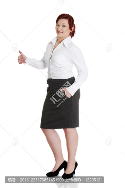 年輕的女商人比劃好。