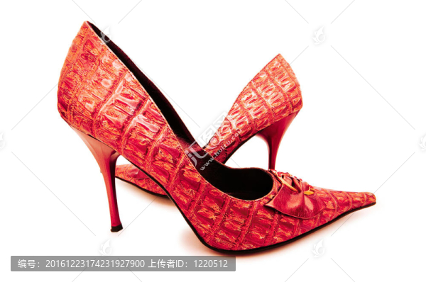 紅色女鞋時尚概念